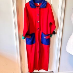 Vintage VANITY FAIR Five To Nine Fleece One Piece Jumper Robe—SZ. S